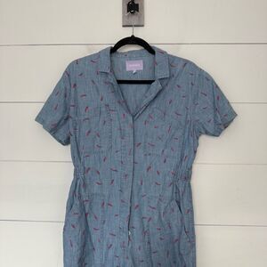 Bonobos Women’s Small Blue Denim Riviera Jumpsuit Chambray Peppers